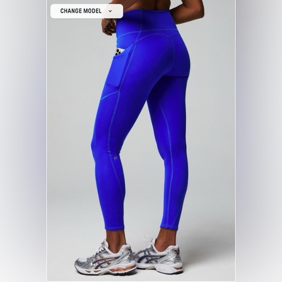 NWT- Fabletics PureLuxe High-Waisted Pocket 7/8 Leggings - LUMINARY BLUE !! - Picture 7 of 9